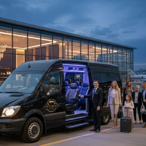 VVIP Toronto Limo executive Mercedes Sprinter van for FIFA World Cup 2026 group transportation to BMO Field.