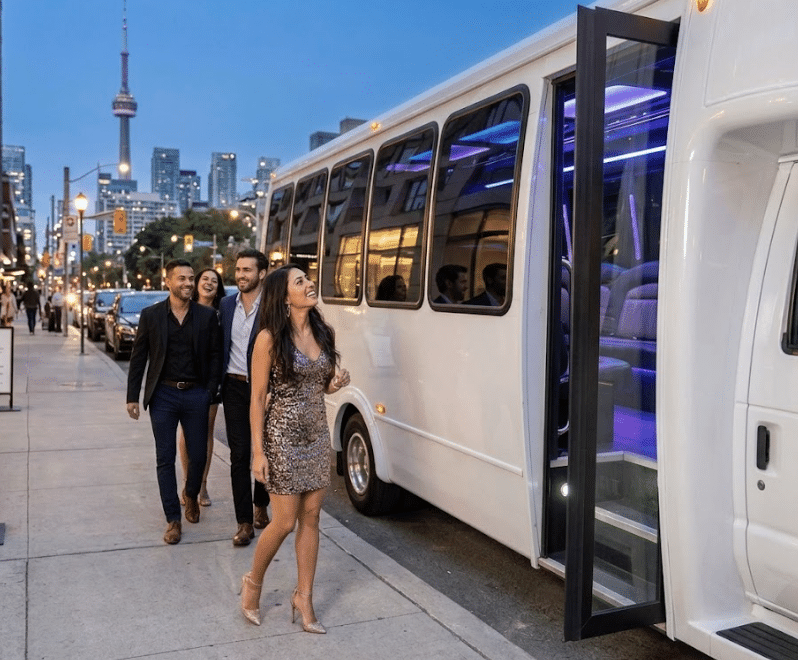 Affordable flat-rate party bus rental in Toronto with professional chauffeur