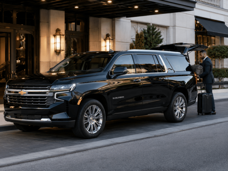 Black Chevrolet Suburban executive SUV available for Toronto airport transfers and corporate travel.