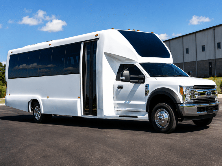 Spacious VIP wedding party bus providing luxury group transportation for a bridal party in Toronto
