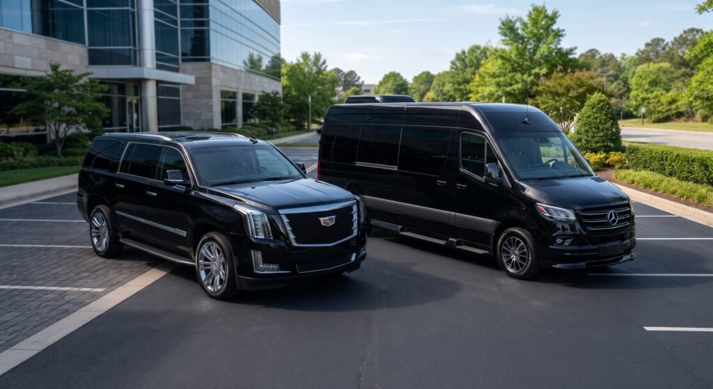 Late-model Cadillac Escalade ESV executive SUV for corporate and residential travel in Etobicoke