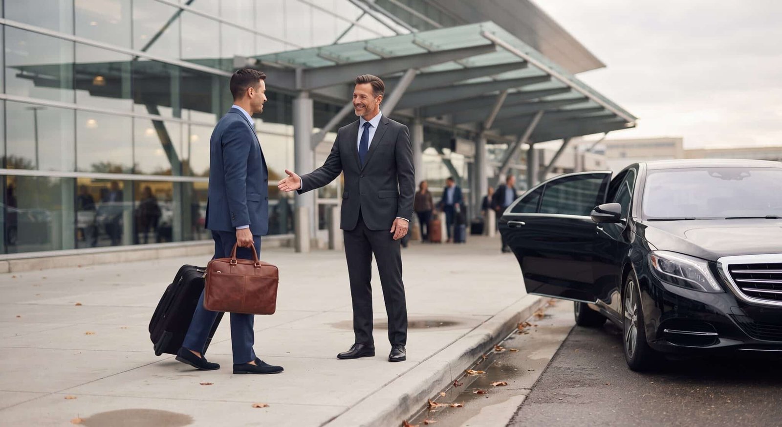 Professional executive chauffeur providing private airport limousine service at Toronto Pearson